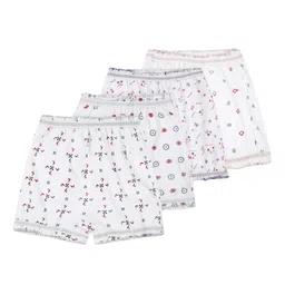 BAESD Kids Pack of 4 Floral Printed Mid-Rise Pure Cotton Basic Briefs-11