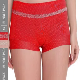 PLUMBURY Women Pack of 2 Polka Dot Printed Boyshort Briefs-image-96
