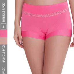 PLUMBURY Women Pack of 2 Polka Dot Printed Boyshort Briefs PLBSP11W810522BG-image-94