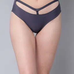 PrettyCat Women Grey Solid Design Seamless Bikini Briefs-46