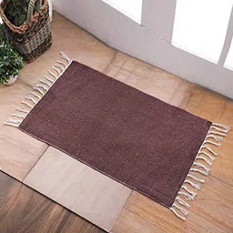 SWHF Brown Cotton Textured Rugs-picture-1