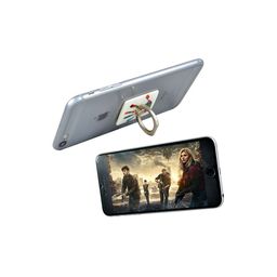 Instabuyz White & Blue Printed Reusable Anti-Theft 360 Degree Rotating Metal Mobile Holder-image-69