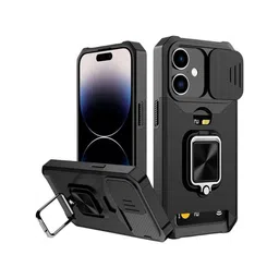 Luxury Kase LK177 Camera Slide Protection Card Holder Kickstand Solid iPhone 16 Back Case-image-100