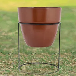 Kuber Industries Set Of 2 Brown Modern Indoor Desk Pot Planter-57