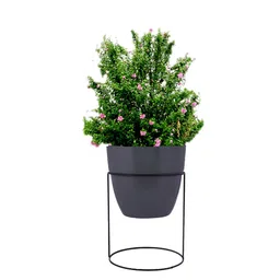 Kuber Industries Grey Metal Planter With Stand image 2