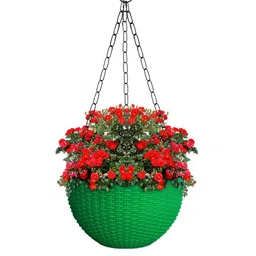 Kuber Industries Set of 5 Medium Plastic Hanging Flower Pot image 3