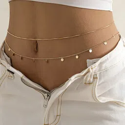 Peora Gold Plated Studded Waist Chain Saree Accessories-40