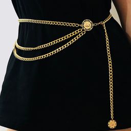 Peora Studded Layered Waist Chain Saree Accessories-30