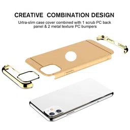 Alexvyan 3 In 1 Non Slip Matte Surface With Electroplate Frame iPhone 13 Mobile Back Case image 2