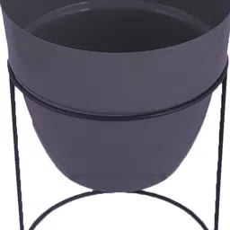 Kuber Industries Grey Metal Planter With Stand image 4