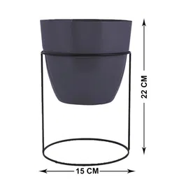Kuber Industries Grey Metal Planter With Stand image 3