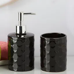 Kookee Black 2Pcs Abstract Ceramic Bath Accessories Set-31