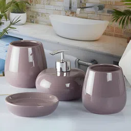 Kookee Purple 4 Pieces Ceramic Bath Accessories Set-20