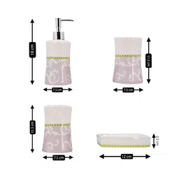 Kookee White 4 pieces Bath Accessories Set image 4