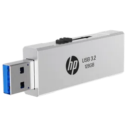 HP 818w 128GB USB 3.2 Flash Drive (Built-in Keyring Loop, 8Y6T0AA, Silver) image 2