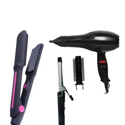 NIRVANI 3 Pcs 2800 Salon 2000 Watt Hair Dryer Ceramic Plate Hair Crimper 471 Hair Curler-20