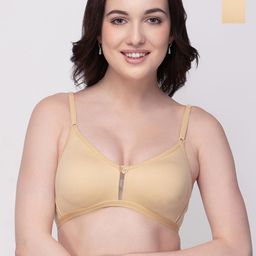 Floret Beige Solid Pack Of 2 Non-Wired Non Padded T-shirt Bra Katrina_Skin-Skin_40B-35