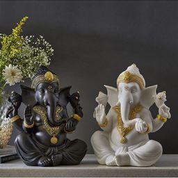 Home Centre Dhyana Polyresin Sitting Ganesha Figurine-image-47