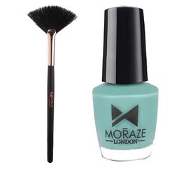 Moraze Set of Fan Brush & Nail Paint - Aquamarine-picture-24