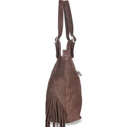 Sassora Leather Oversized Structured Shoulder Bag with Fringed image 3