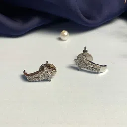 ABDESIGNS Silver-Plated Floral Studs Earrings-13
