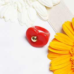 BEWITCHED Red & Gold-Toned Beaded Finger Ring-image-25