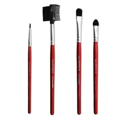 MAJESTIQUE Set of 4 Eye Beautifier Makeup Brushes - Red-32