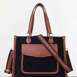 Womanix Colourblocked Oversized Swagger Handheld Bag with Fringed-18