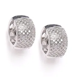 Designs By Jewels Galaxy Silver-Plated Spherical Hoop Earrings-image-29
