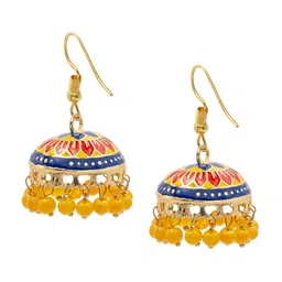 Shining Jewel - By Shivansh Gold Plated Dome Shaped Jhumkas Earrings-image-80