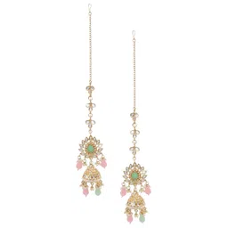 Shining Jewel - By Shivansh Gold Plated Beaded Jhumkas-image-61