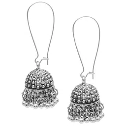 Shining Jewel - By Shivansh Silver Plated Jhumkas-image-46