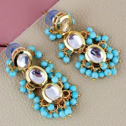 LUCKY JEWELLERY Gold Plated Drop Earrings-image-81