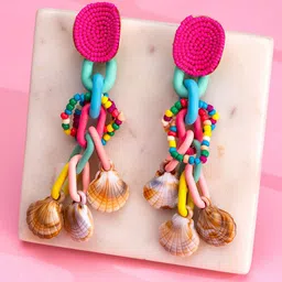 Yellow Chimes Multicoloured Contemporary Drop Earrings-30