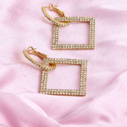 Kazo Gold-Plated Contemporary Drop Earrings-image-63