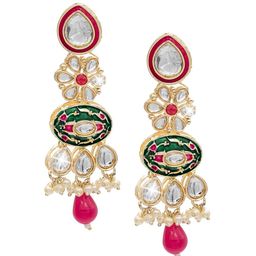 Shining Jewel - By Shivansh Gold-Plated Drop Earrings-image-62