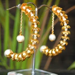 BeAbhika Pearls Beaded Half Hoop Earrings-8