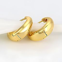 KARISHMA KREATIONS Men Gold Plated Stainless Steel Hoop Earrings-image-62