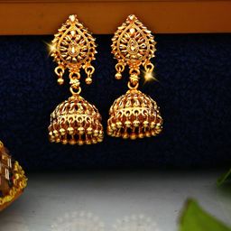 Vighnaharta Gold-Toned Floral Drop Earrings-image-78