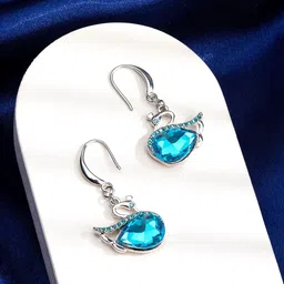 Yellow Chimes Blue Contemporary Drop Earrings-image-18