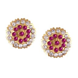 Vighnaharta Gold-Toned Floral Studs Earrings-image-84