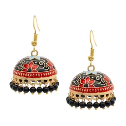 Shining Jewel - By Shivansh Gold-Plated Dome Shaped Jhumkas-image-78