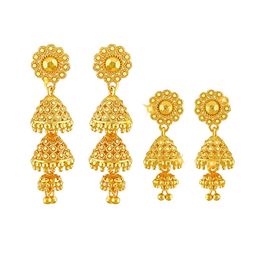 Vighnaharta Gold-Toned Floral Jhumkas Earrings-image-69