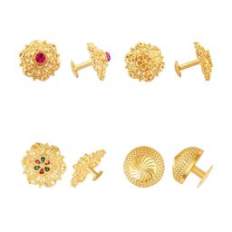 Vighnaharta Set of 4 Gold Plated Studs Earrings-image-58