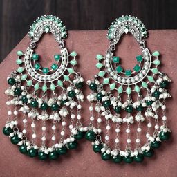 KARATCART Silver Plated Chandbalis-4