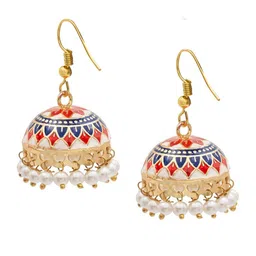 Shining Jewel - By Shivansh Gold Plated Dome Shaped Jhumkas-image-24