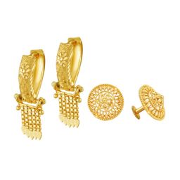 Vighnaharta Set Of 2 Gold-Plated Floral Studs Earrings-35