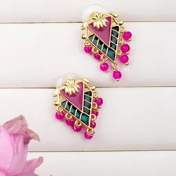 Voylla Gold-Plated Contemporary Studs Earrings-image-86
