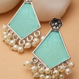 KARATCART Silver-Plated Drop Earrings-57