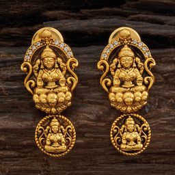 Kushal's Fashion Jewellery Gold Plated Cubic Zirconia Stone Studded Drop Earrings-49